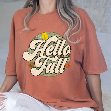 Hello Fall Distressed DTF Print