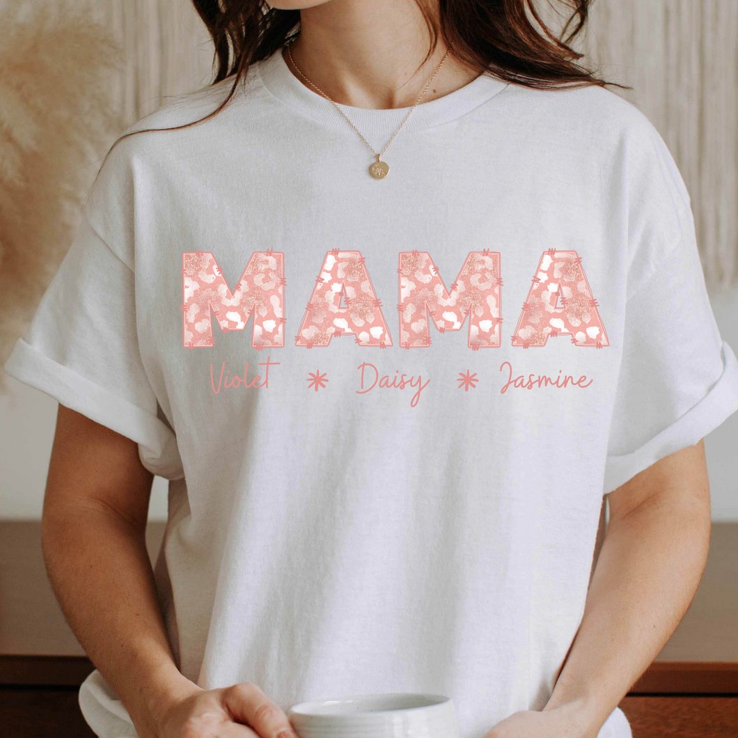 Pink Leopard Print Mama Customizable DTF Print