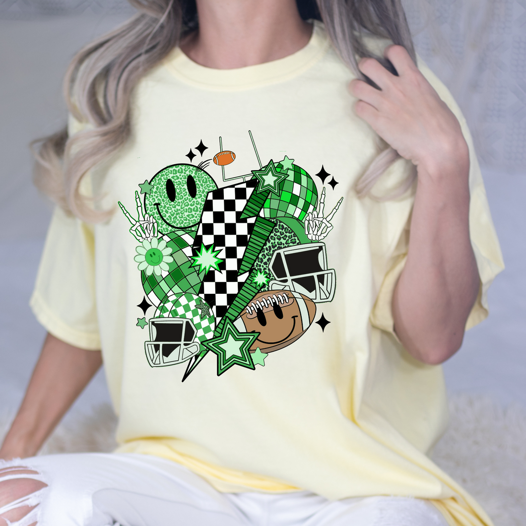 Football Vibes Green DTF Print