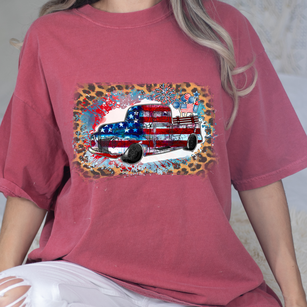 Patriotic Truck DTF Print