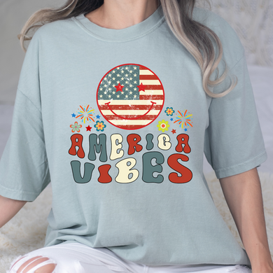 America Smiley DTF Print