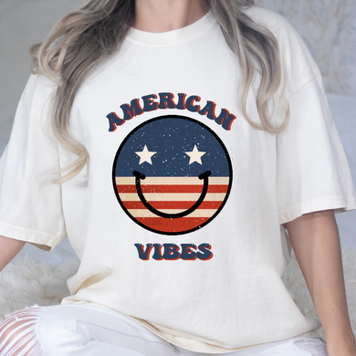 Patriotic Smiley DTF Print