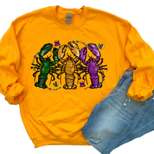 Mardi Gras Crawfish DTF Print