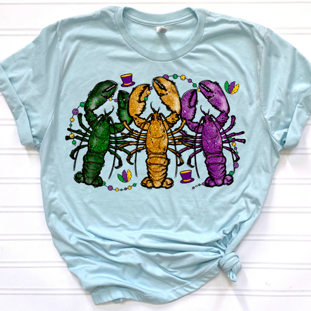 Mardi Gras Crawfish DTF Print