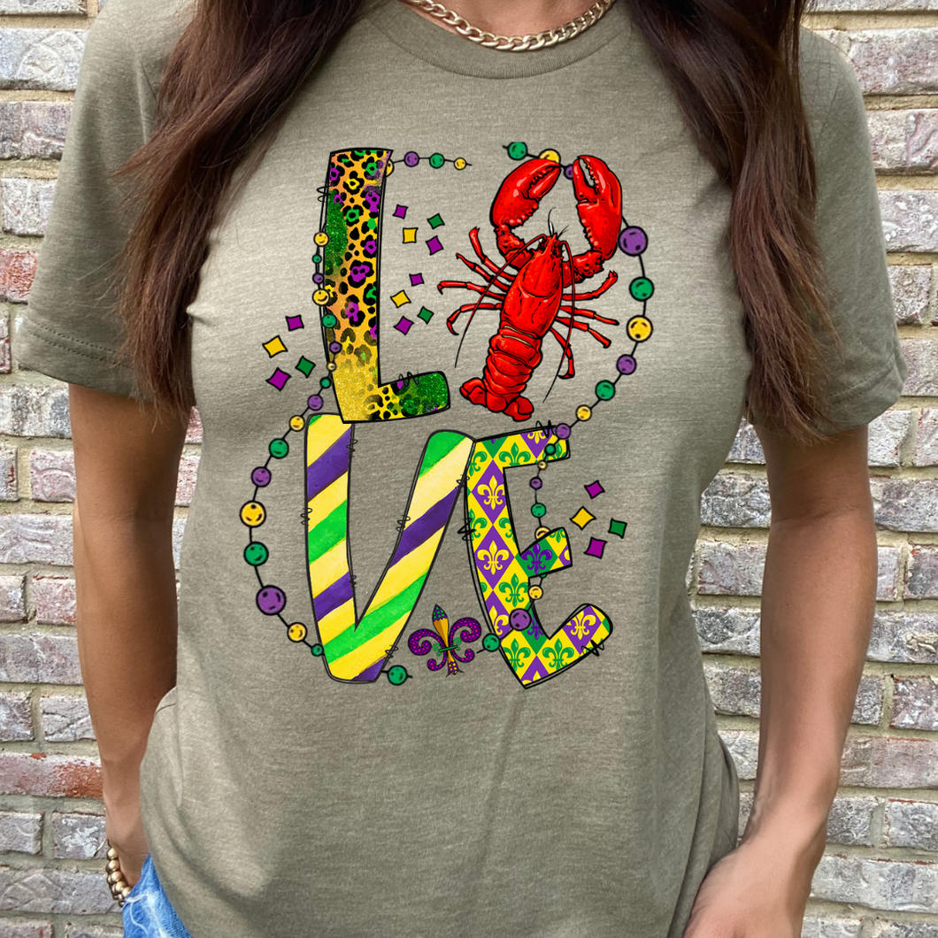 Mardi Gras and Crawfish DTF Print