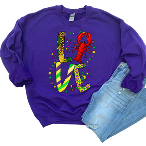 Mardi Gras and Crawfish DTF Print