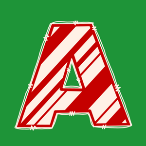 Candy Cane Doodle Letter DTF Print