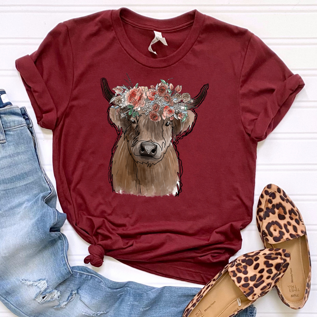 Flower Crown Calf DTF Print