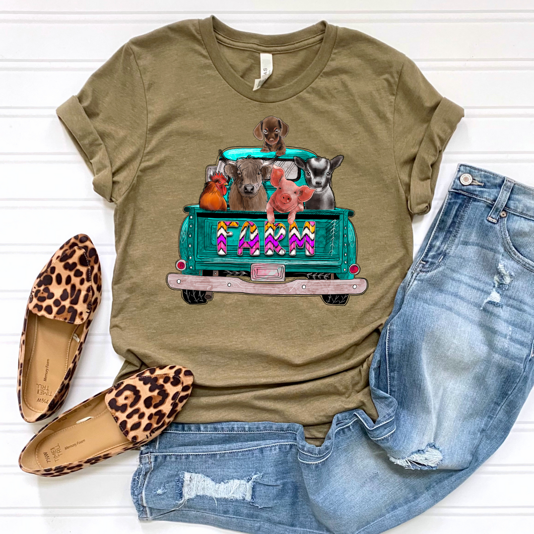 Farm Animal Truck DTF Print