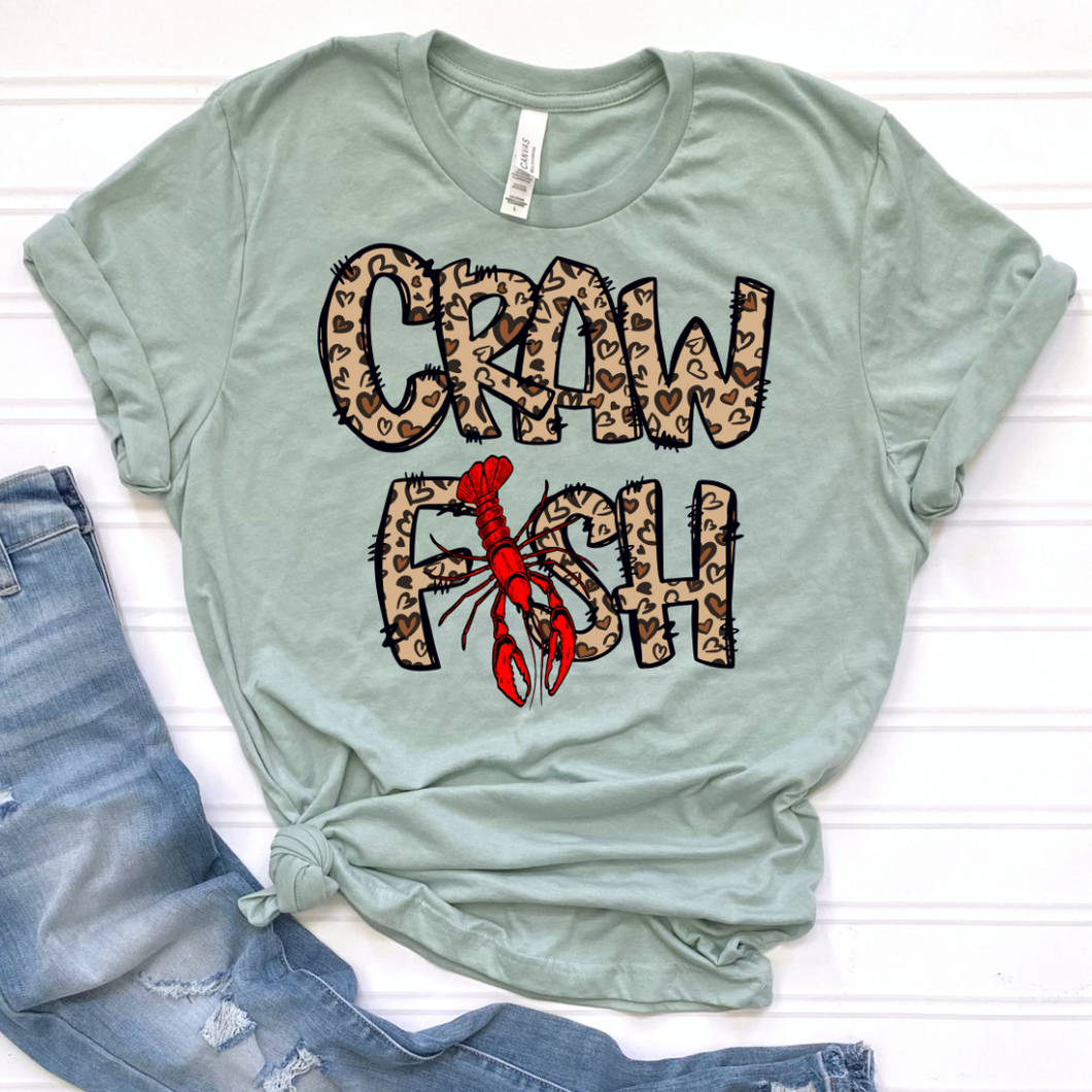Crawfish Heart Pattern DTF Print