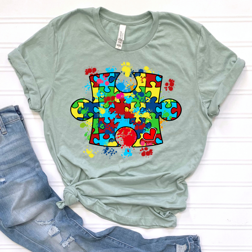 Autism Puzzle Piece DTF Print