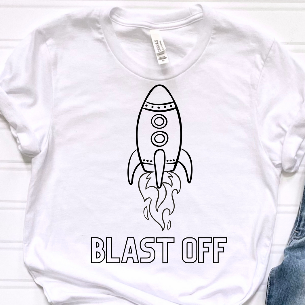 Blast Off Coloring DTF Print