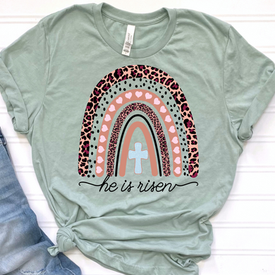 He Is Risen Rainbow DTF Print