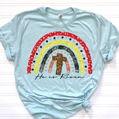 He Is Risen Rainbow DTF Print